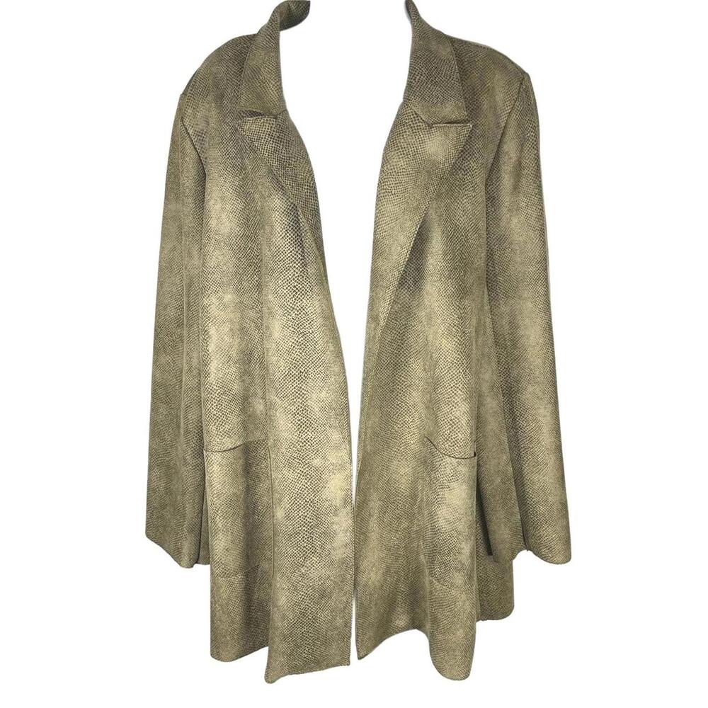 Solitaire Anthropologie Faux Snake Skin Open Cardigan Duster Jacket Women’s XL
